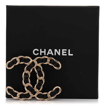 Chanel Lambskin Chain CC Brooch Black Gold 4 of 4