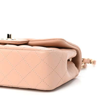 Chanel Lambskin Quilted Mini Rectangular Flap Beige 9 of 10