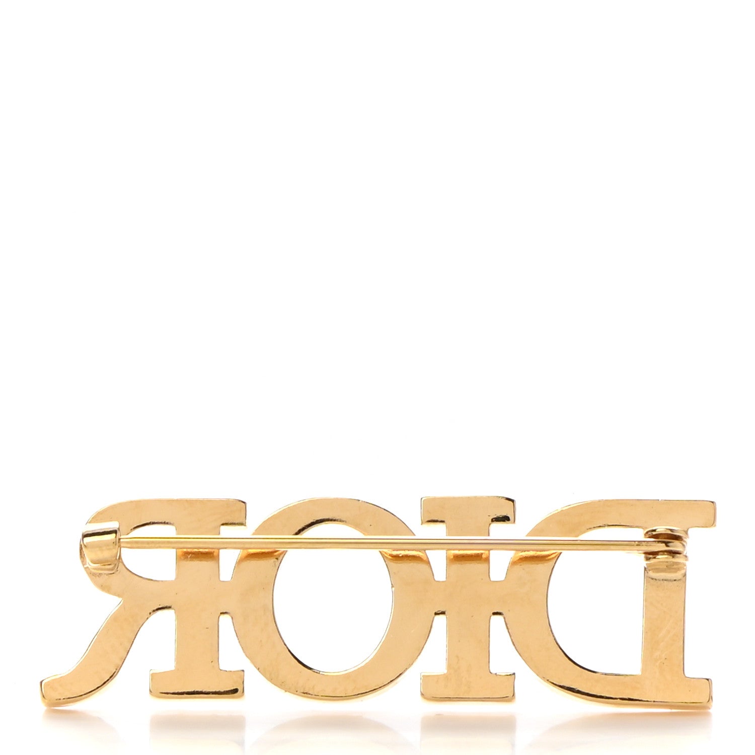 Christian Dior Crystal Dior Logo Brooch Gold 3 of 5