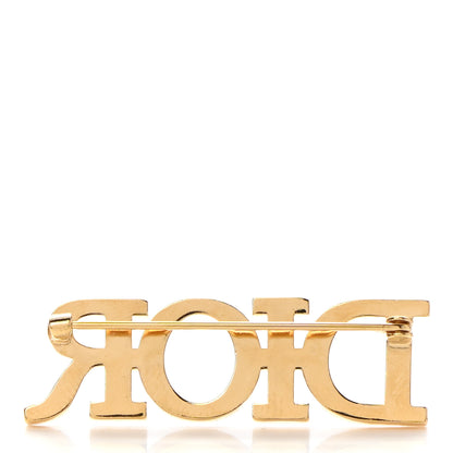 Christian Dior Crystal Dior Logo Brooch Gold 3 of 5