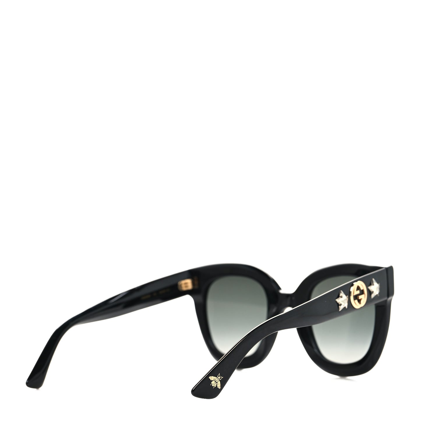 Acetate Crystal Star Round Frame Sunglasses GG0208S Black