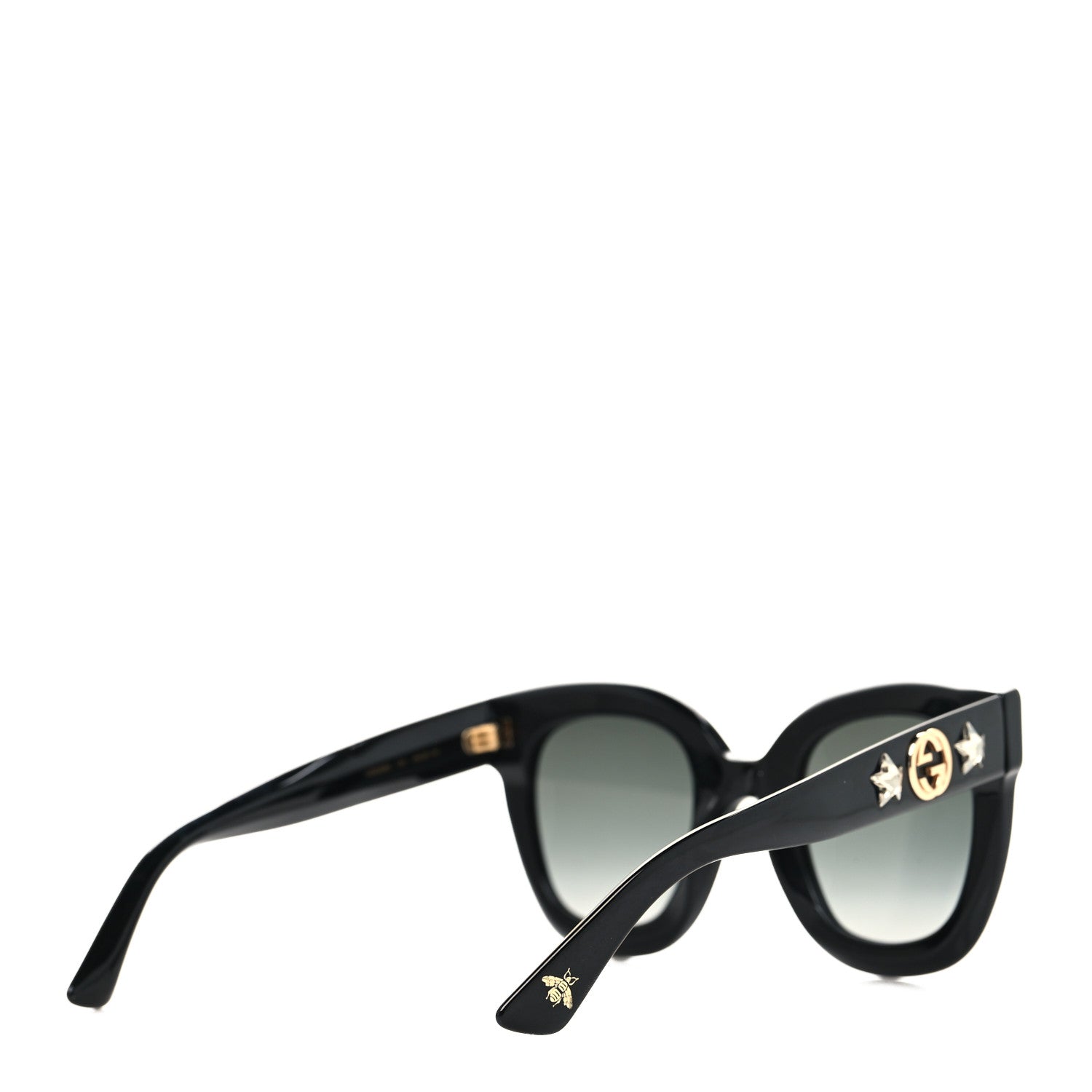 Gucci Acetate Crystal Star Round Frame Sunglasses GG0208S Black 4 of 9