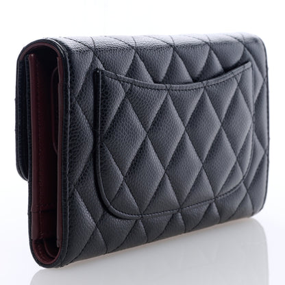Chanel Caviar Quilted Long Flap Wallet Black 3 of 7