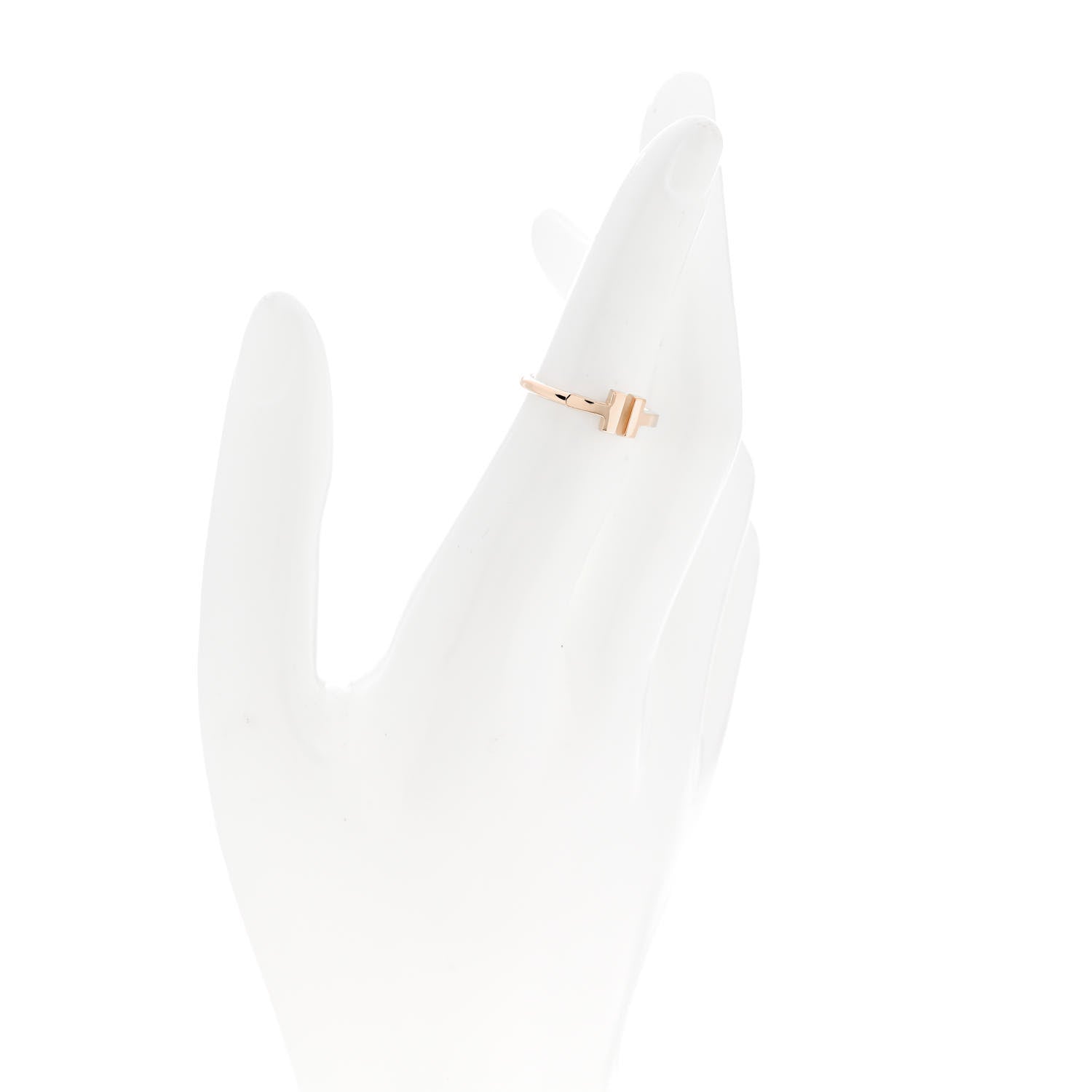 Tiffany 18K Rose Gold T Wire Ring 50 5.5 2 of 4