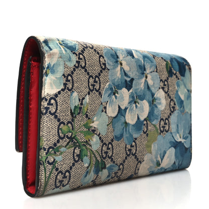 Gucci GG Supreme Monogram Blooms Continental Wallet Blue 3 of 12