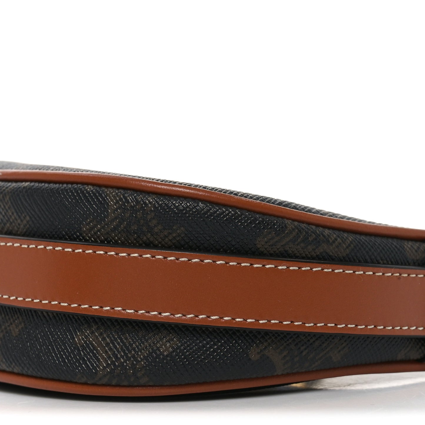 Canvas Calfskin Mini Ava Triomphe Shoulder Bag Tan