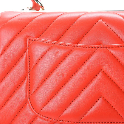 Chanel Lambskin Chevron Quilted Small Trendy CC Dual Handle Flap Bag Red 11 of 11
