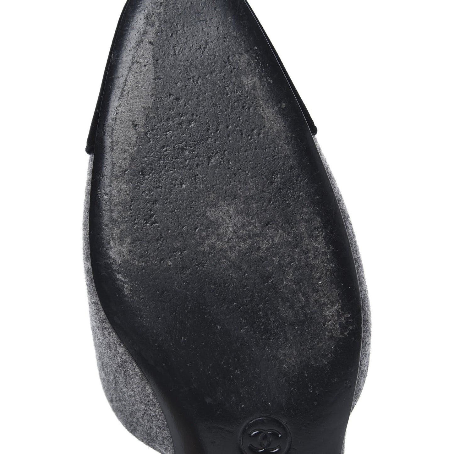 Wool Velvet Cap Toe CC Slingback Pumps 36.5 Black Grey