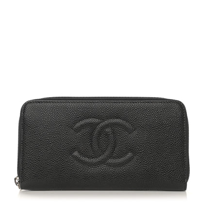 Chanel Caviar Large Timeless CC Zip Around Wallet Black 1 of 9