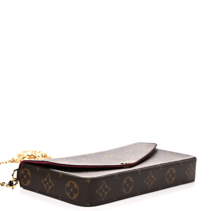Louis Vuitton Monogram Pochette Felicie Chain Wallet Fuchsia 4 of 10