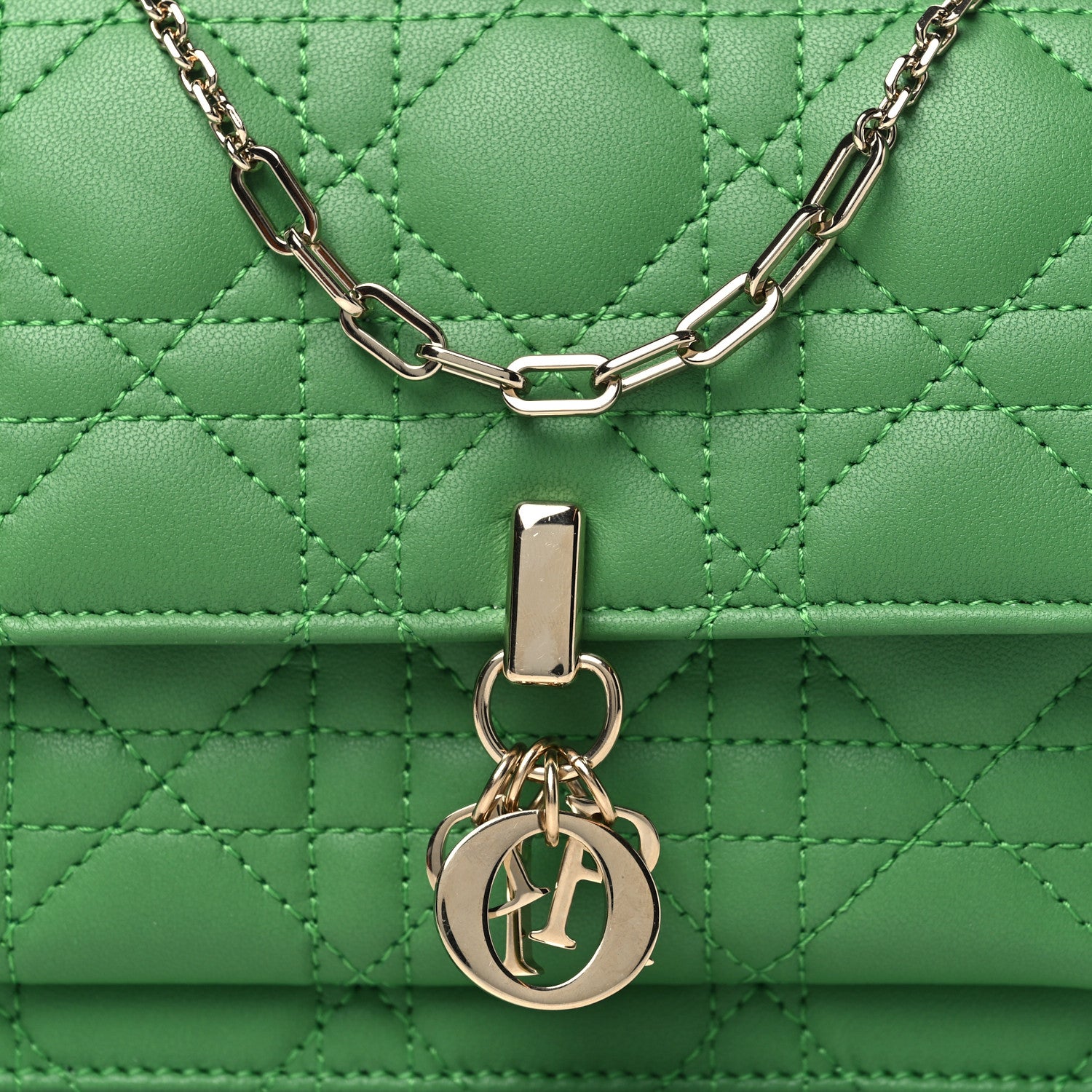 Christian Dior Lambskin Cannage My Dior Daily Chain Pouch Jade Green 7 of 10