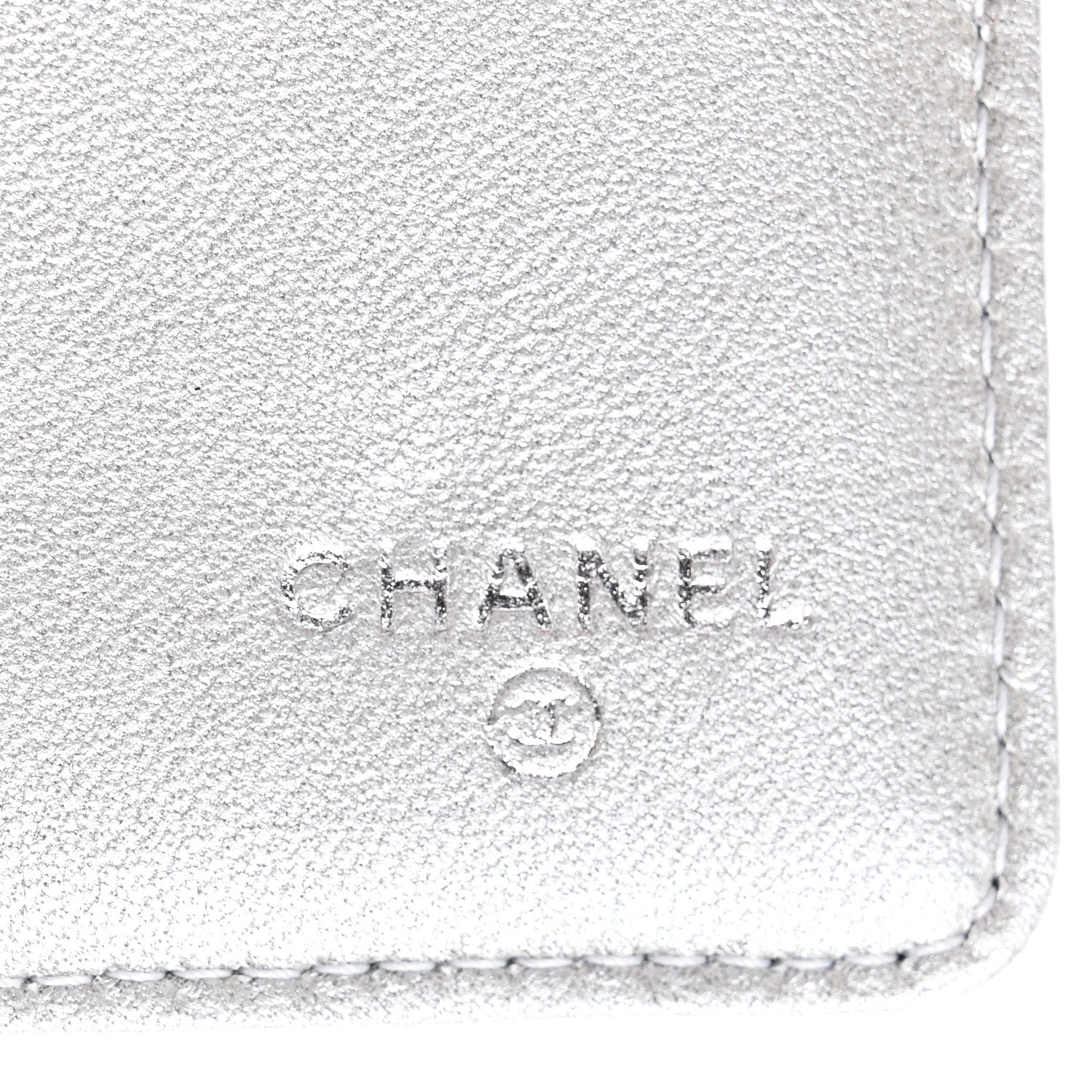 Chanel Lambskin Camellia Embossed Large Flap Wallet Black 6 of 9