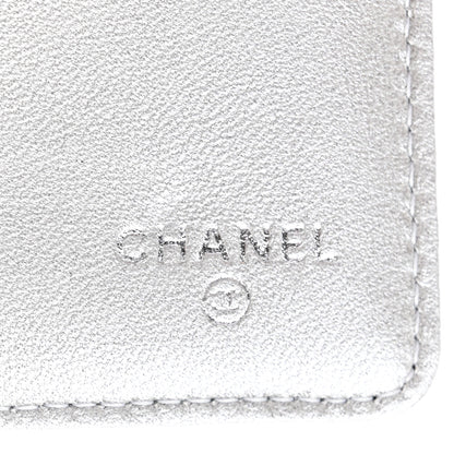 Chanel Lambskin Camellia Embossed Large Flap Wallet Black 6 of 9