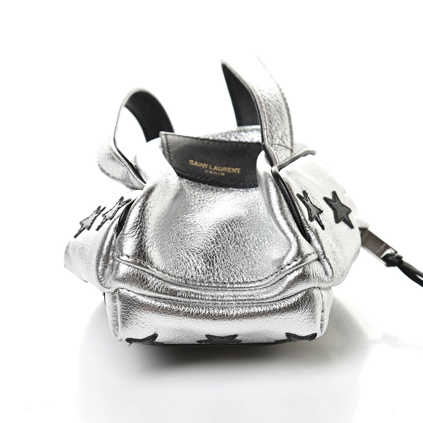 Metallic Calfskin Toy California Backpack Star Keychain Silver