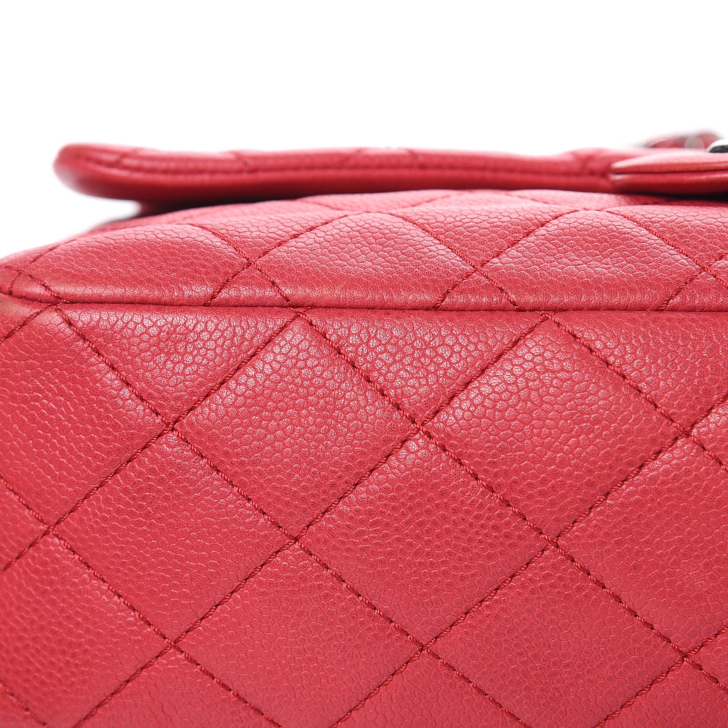 Washed Caviar Quilted Jumbo Single Flap Fuchsia