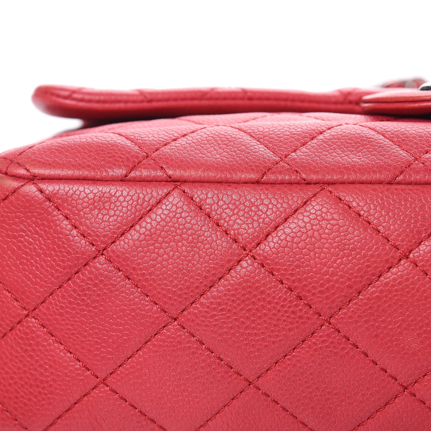 Chanel Washed Caviar Quilted Jumbo Single Flap Fuchsia 10 of 19