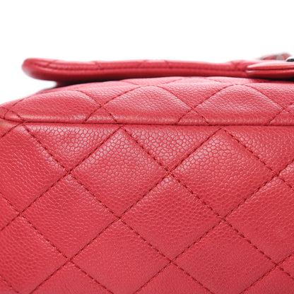 Chanel Washed Caviar Quilted Jumbo Single Flap Fuchsia 10 of 19