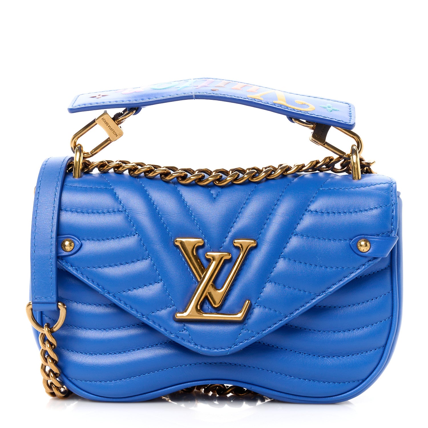 Louis Vuitton LOUIS VUITTON Calfskin New Wave Chain PM Blue Neon 1 of 13