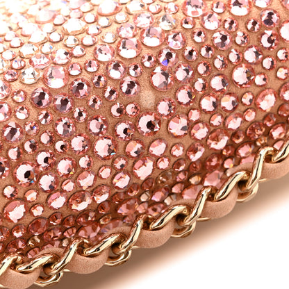Chanel Suede Calfskin Crystal Mini Flap Pink Golden 10 of 13