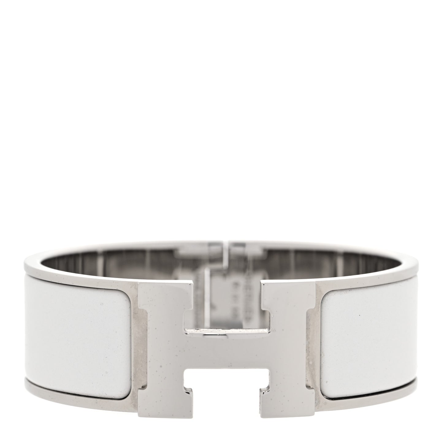 Enamel Wide Clic Clac H Bracelet PM White