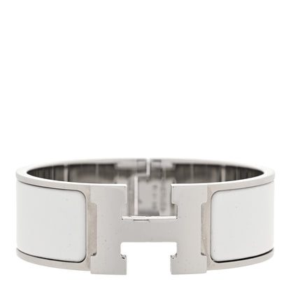 Hermes Enamel Wide Clic Clac H Bracelet PM White 1 of 6