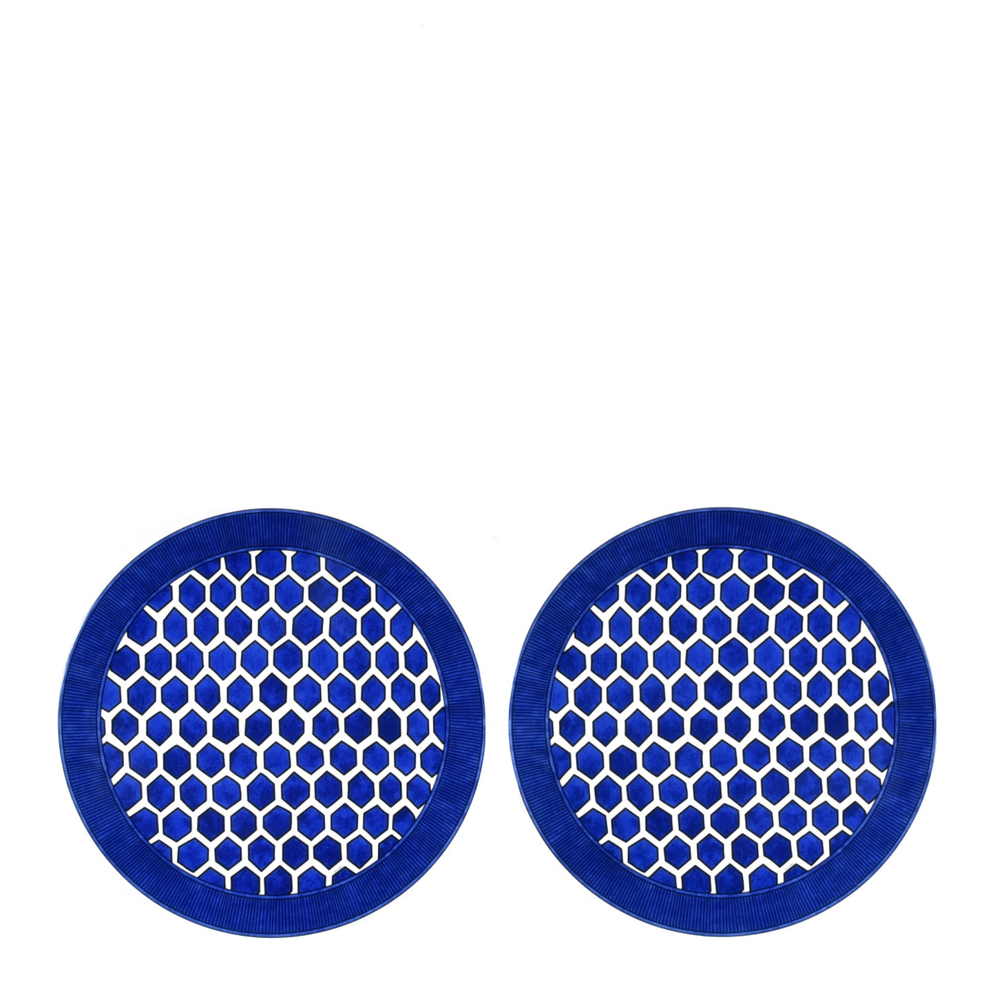 Porcelain Bleus D'Ailleurs Presentation Plate Set of 2