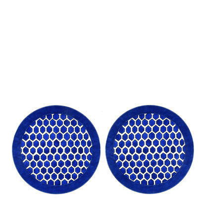 Hermes Porcelain Bleus D'Ailleurs Presentation Plate Set of 2 1 of 6