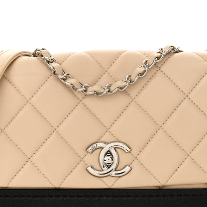 Chanel Calfskin Caviar Quilted Flap Beige Black 8 of 11