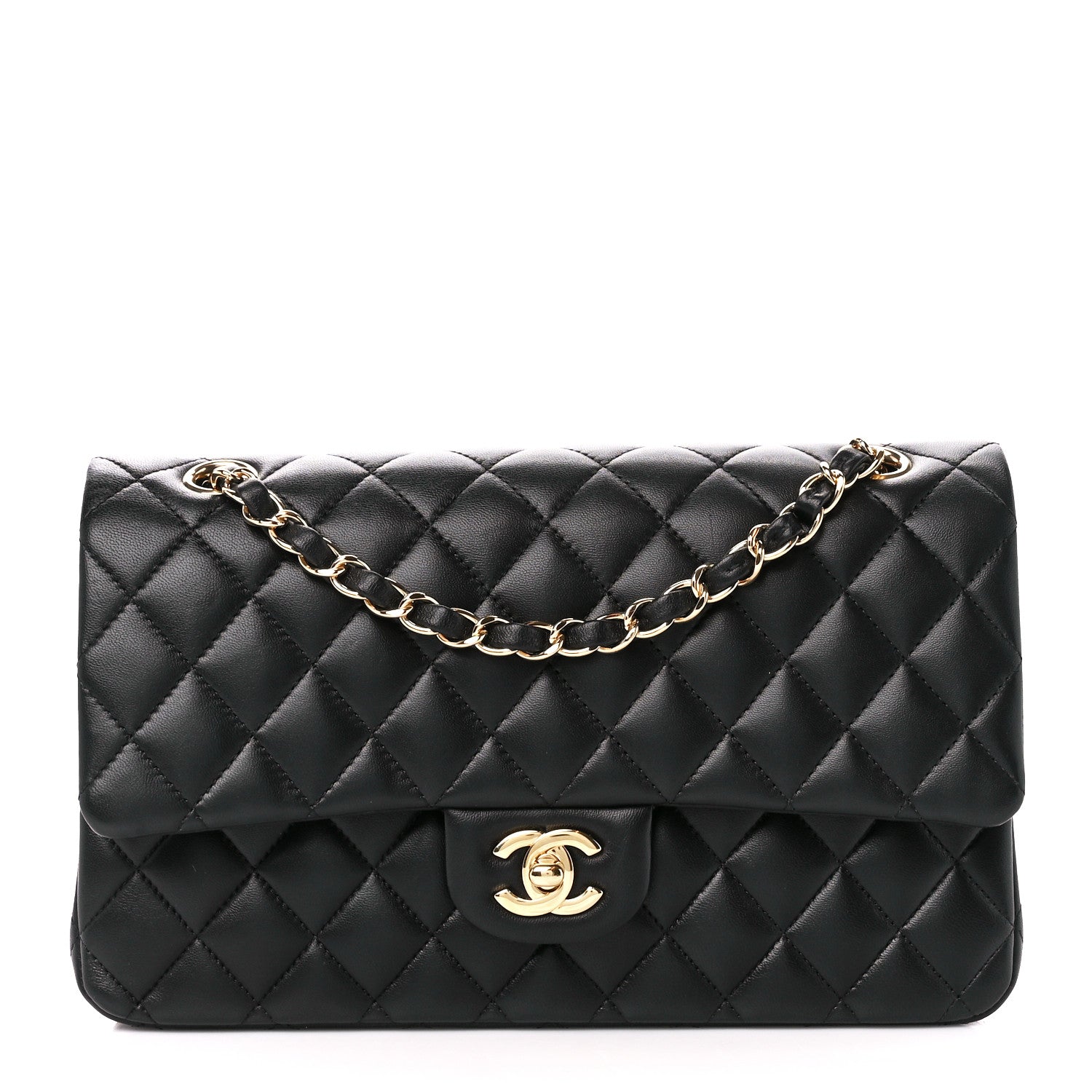 Chanel Lambskin Quilted Medium Double Flap Black 1 of 12