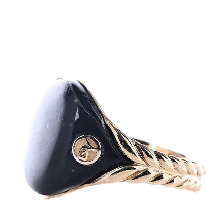 David Yurman 18K Yellow Gold Black Enamel Pinky Ring 47 4 3 of 6