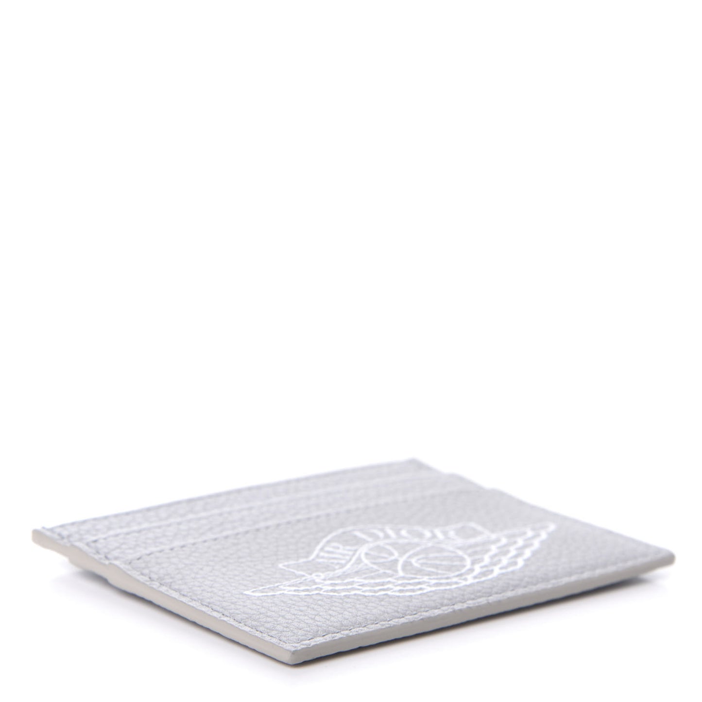 X AIR JORDAN Grained Calfskin Card Holder Grey