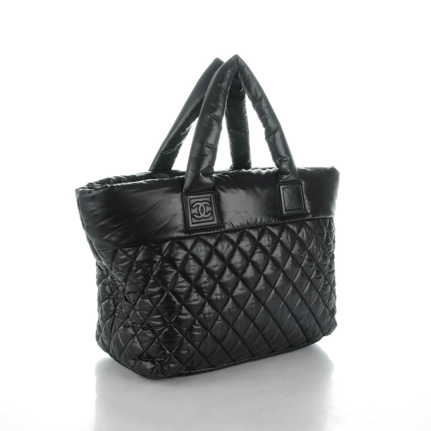 Nylon Quilted Large Coco Cocoon Tote Black Red