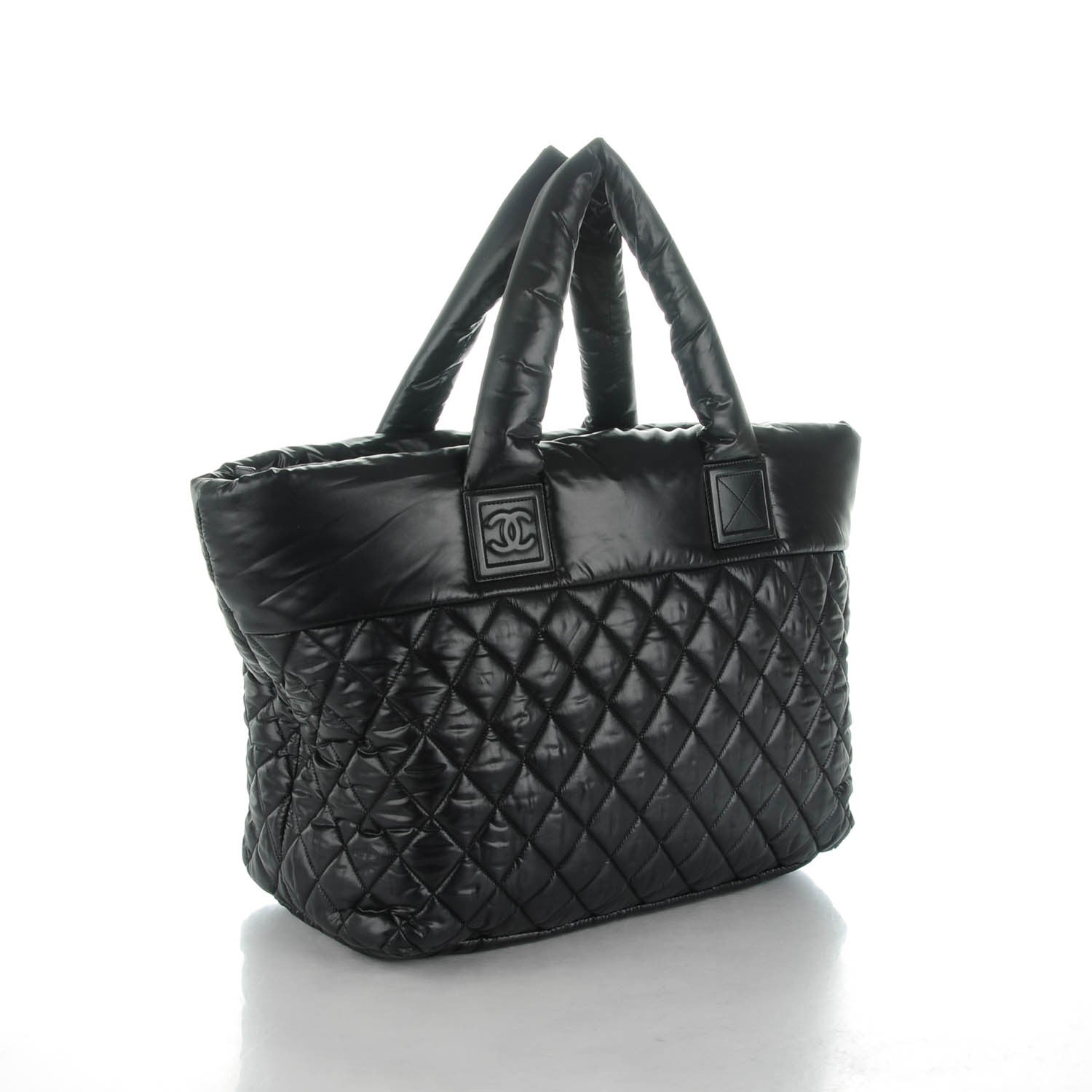 Chanel Nylon Quilted Large Coco Cocoon Tote Black Red 3 of 7