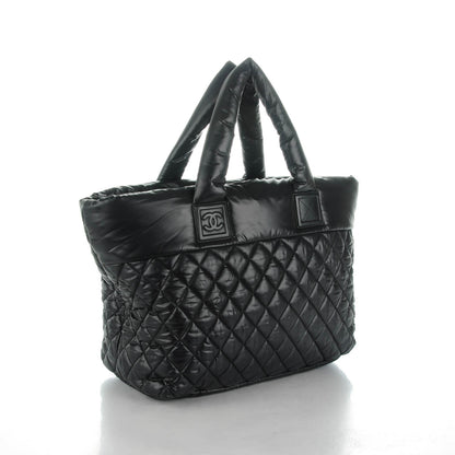 Chanel Nylon Quilted Large Coco Cocoon Tote Black Red 3 of 7