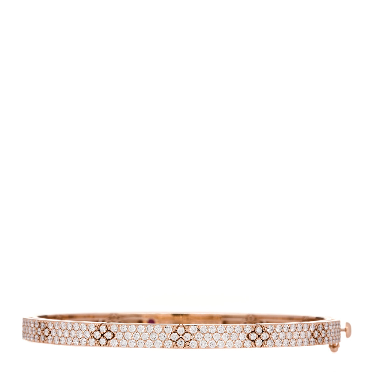 Roberto Coin 18K Rose Gold Diamond 1.70ctw Love in Verona Pave Bangle Bracelet 1 of 5