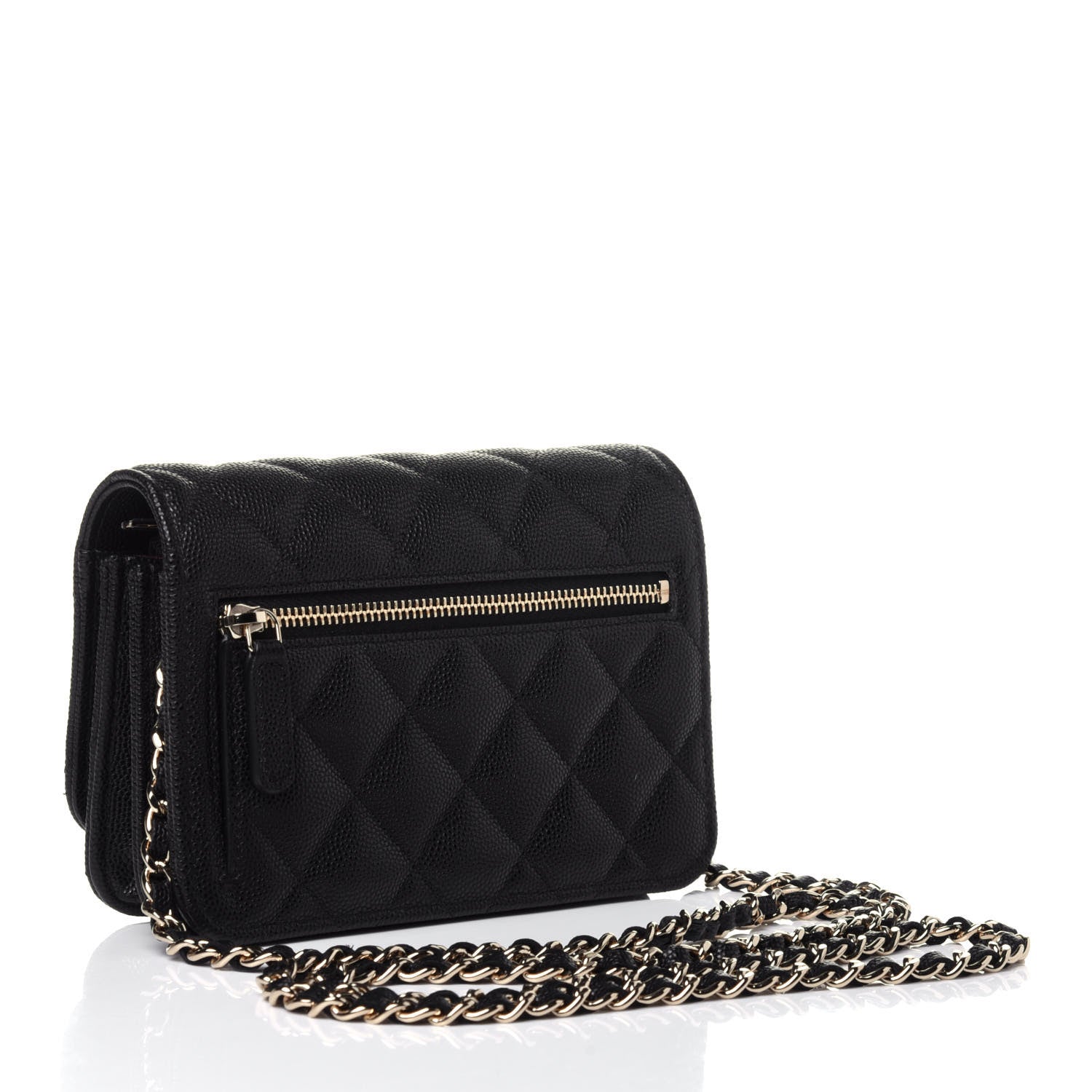 Chanel Caviar Quilted Mini Wallet On Chain WOC Black 3 of 11