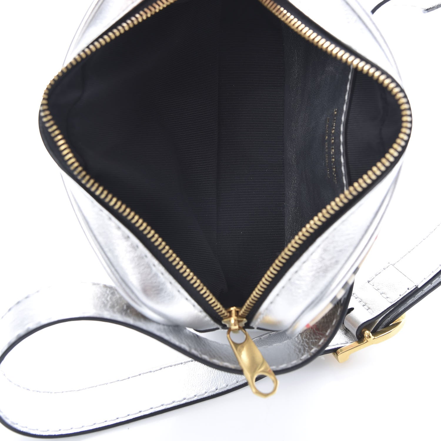 Burberry Metallic Smooth Calfskin 1983 Knight Check Link Bum Bag Silver 5 of 12