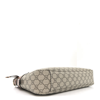 Gucci GG Supreme Monogram Emblem Medium Shoulder Bag Beige Ebony Sundial 4 of 10