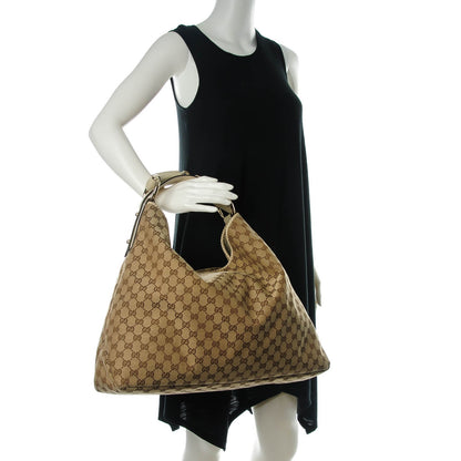 Gucci Monogram Large Horsebit Chain Hobo Off White 2 of 7