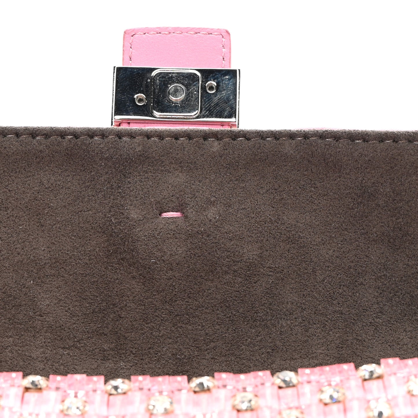 Crystal Beaded Monster Baguette Belt Bag Pink