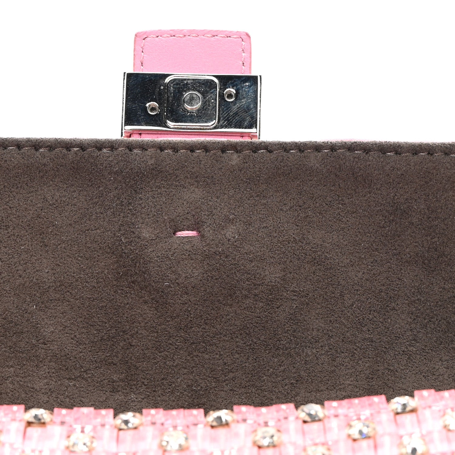 Fendi Crystal Beaded Monster Baguette Belt Bag Pink 11 of 11