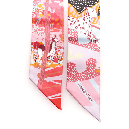 Hermes Silk En Liberte Twilly Rose Bleu Rouge Rose Bleu Rouge 2 of 4