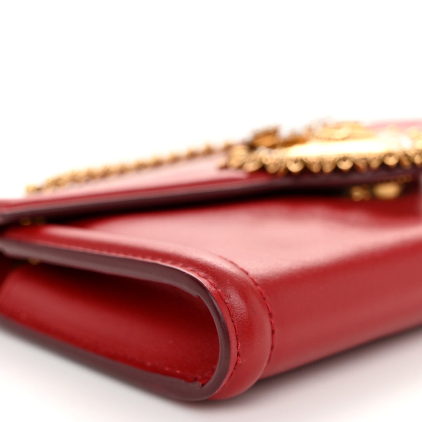 Smooth Calfskin Mini Devotion Crossbody Bag Poppy Red