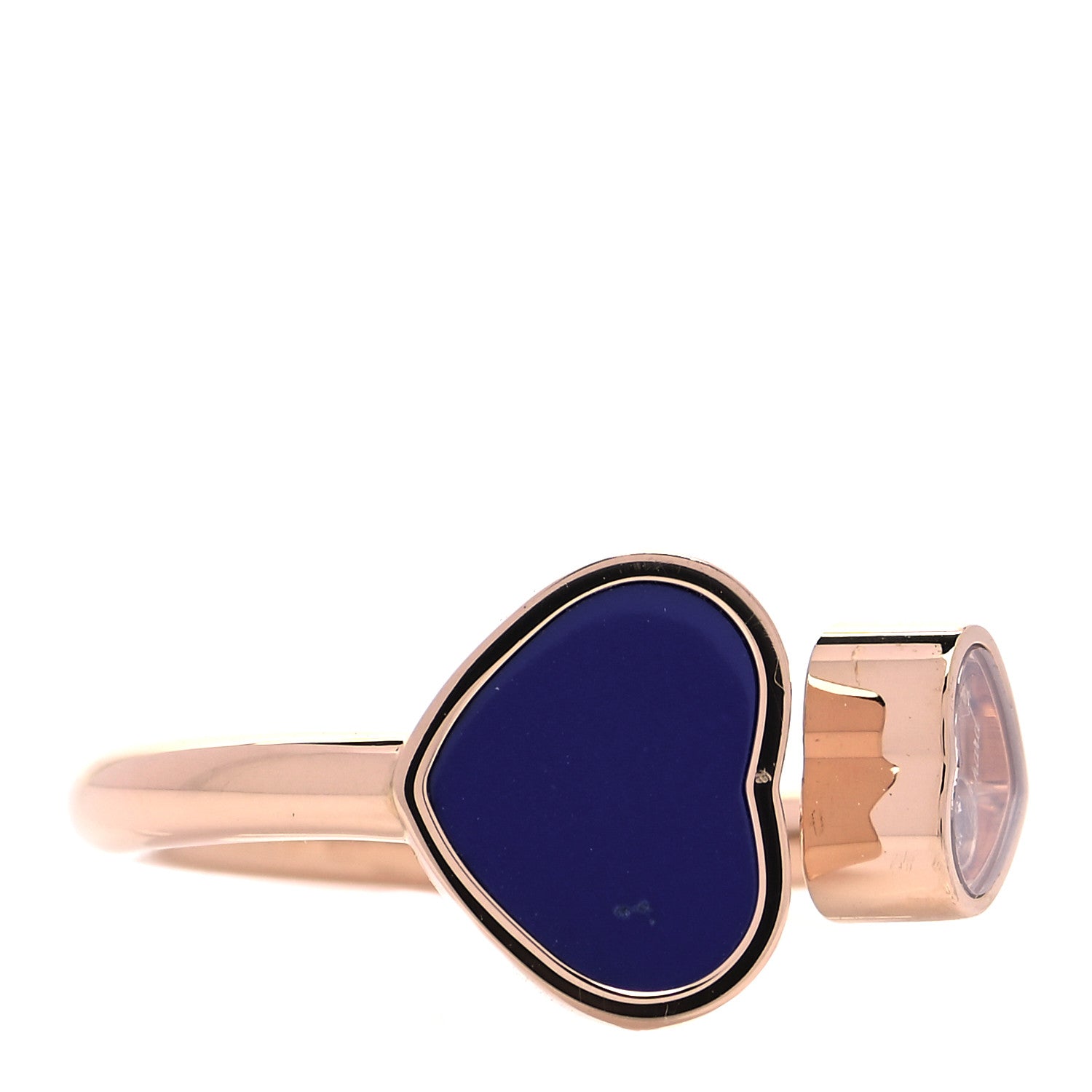Chopard 18K Rose Gold Diamond Blue Gem Happy Hearts Ring 52 6 5 of 9
