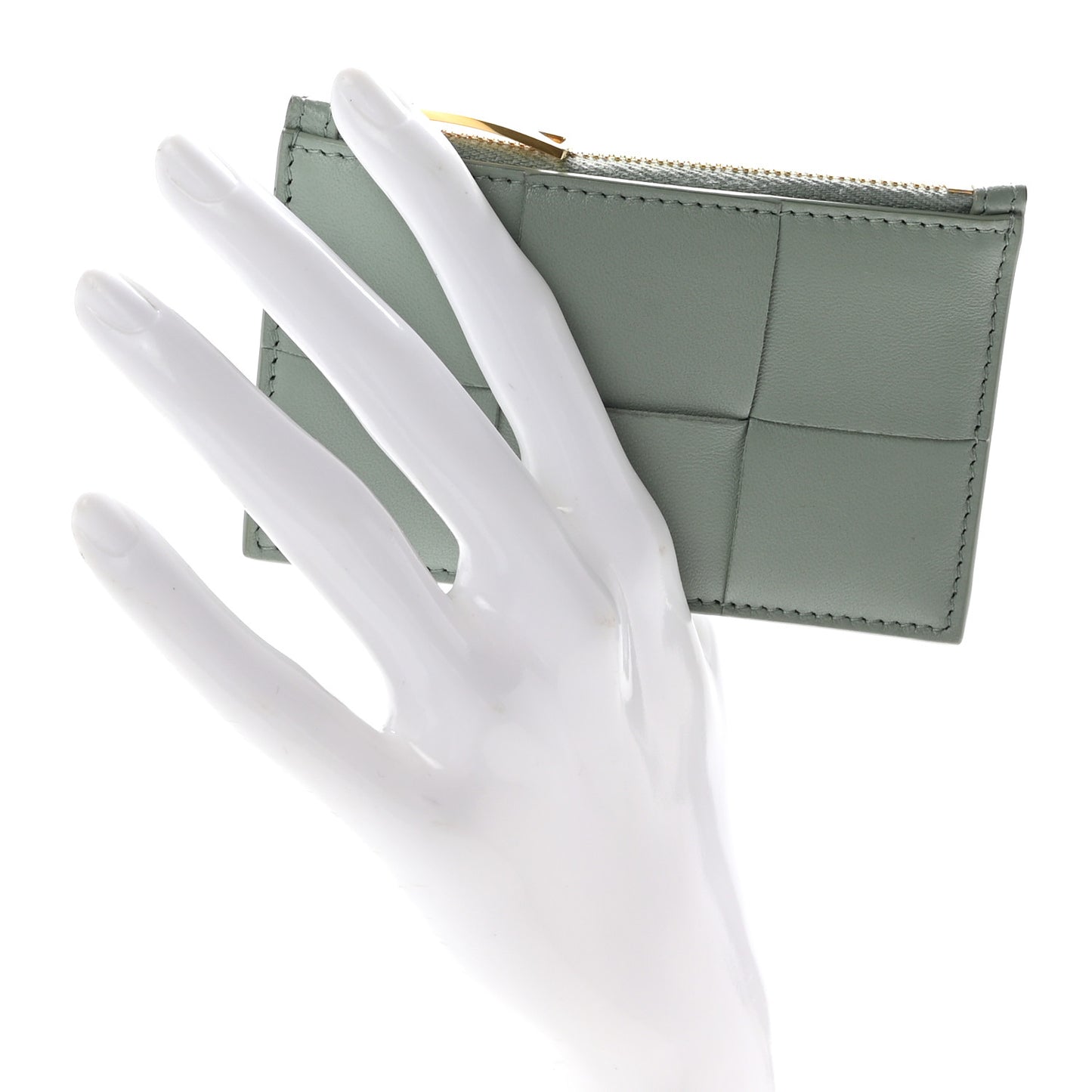 Nappa Maxi Intrecciato Zipped Card Case New Sauge