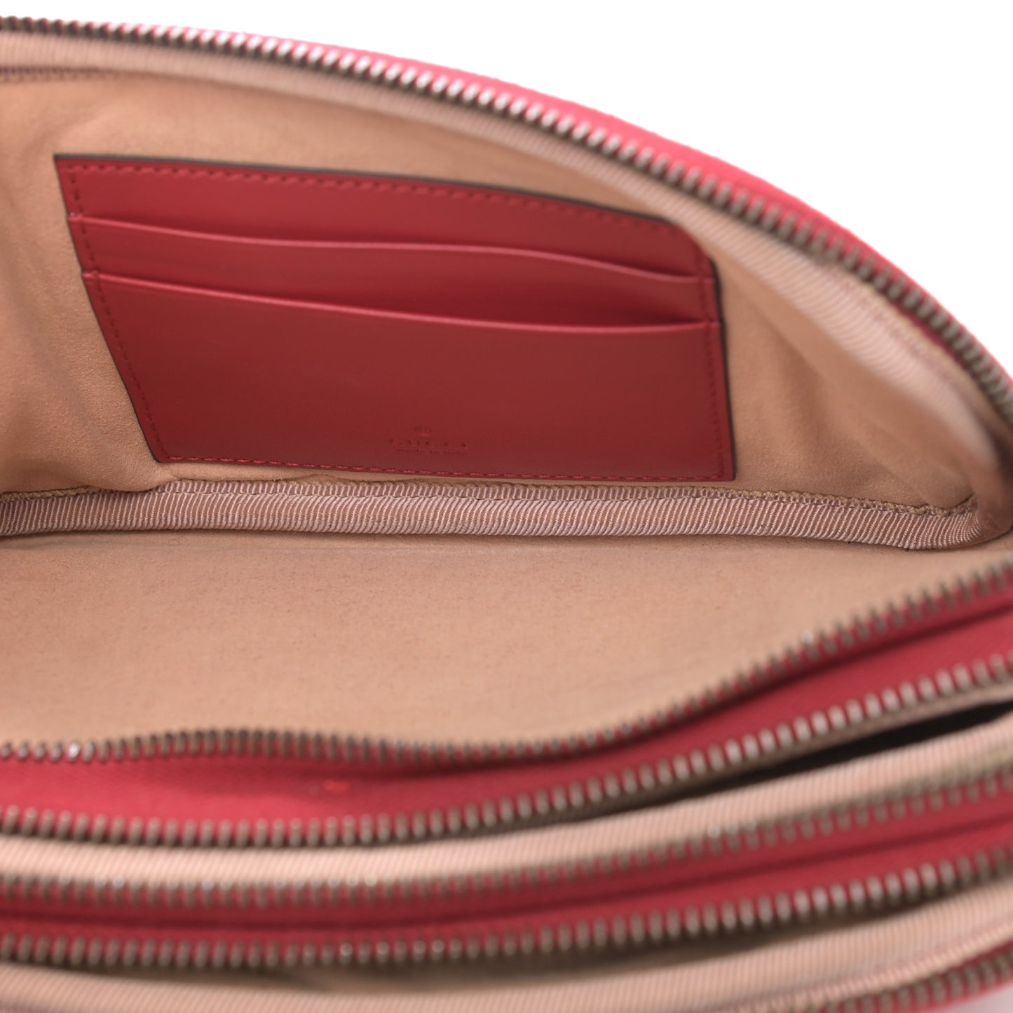 Calfskin Matelasse Mini GG Marmont Chain Crossbody Bag Hibiscus Red