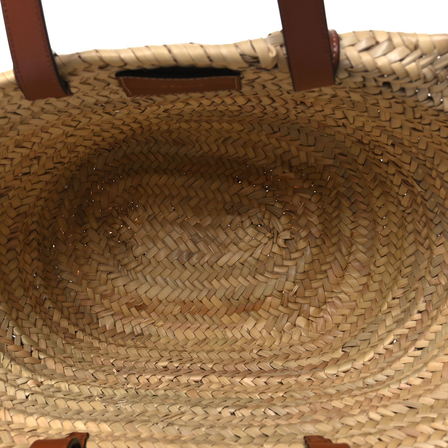 Celine Raffia Calfskin Triomphe Medium Panier Tan Tan 5 of 9