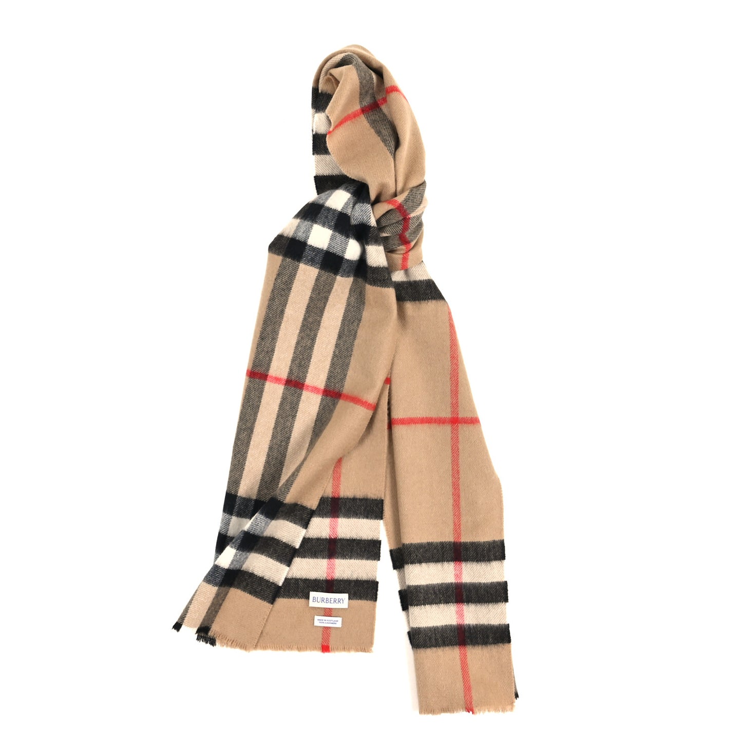 Cashmere Giant Check Scarf Archive Beige