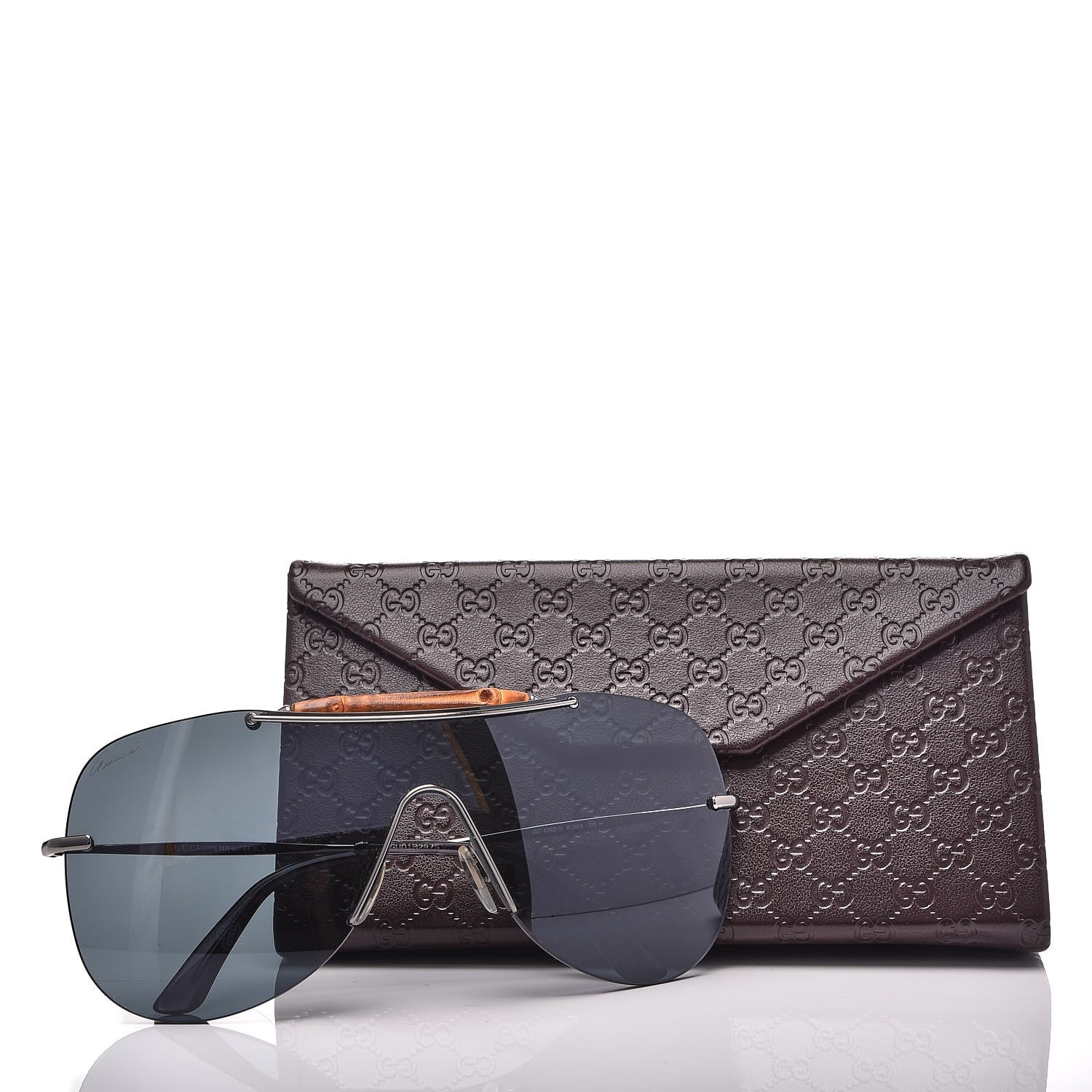 Gucci Metal Bamboo Shield GG 4262/S Sunglasses Black 9 of 9