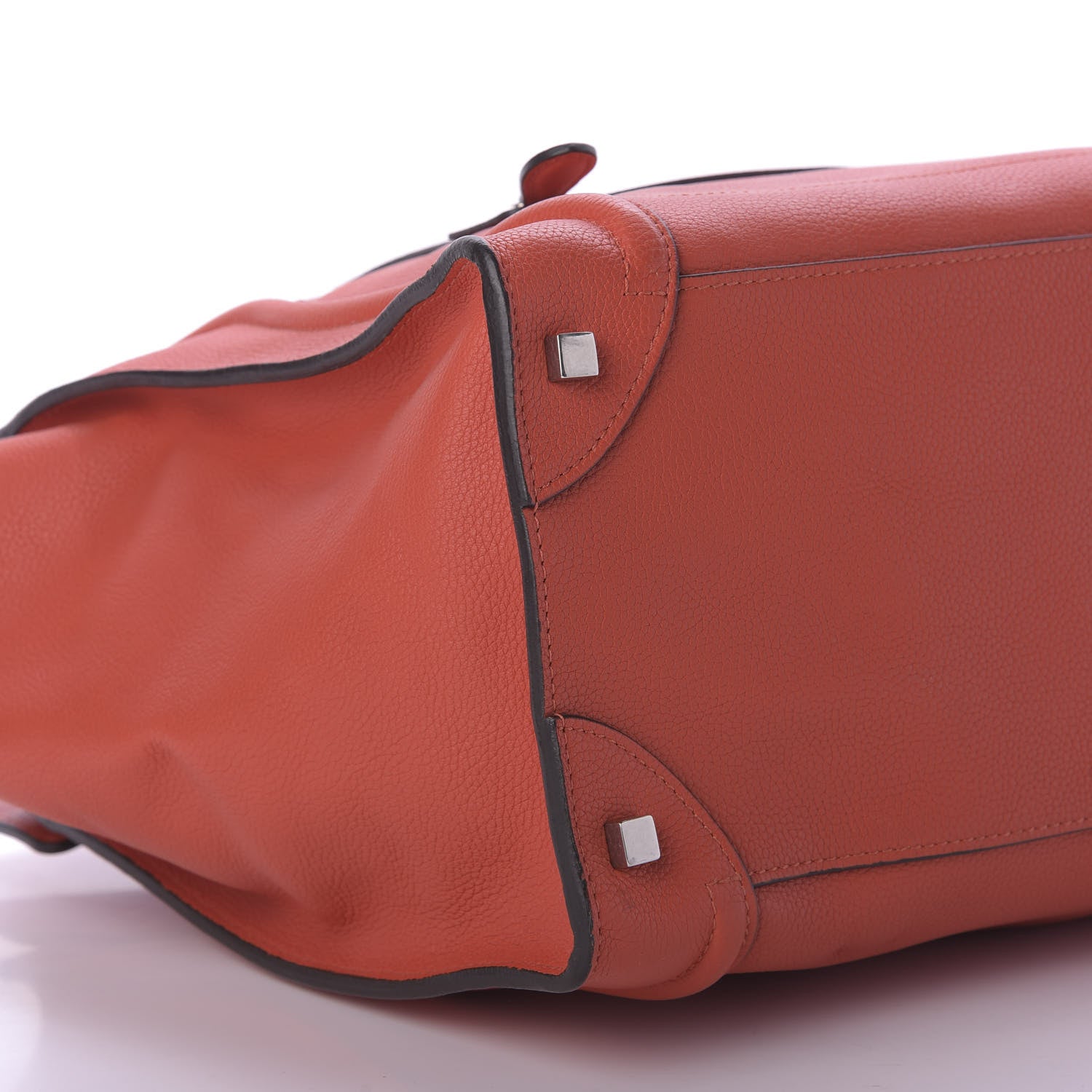 Celine Drummed Calfskin Mini Luggage Vermillon 6 of 8